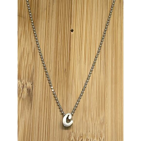 Alex Woo Sterling Silver ‘C’ Initial Pendant Necklace NY Designer Luxury Fashion - Picture 11 of 16
